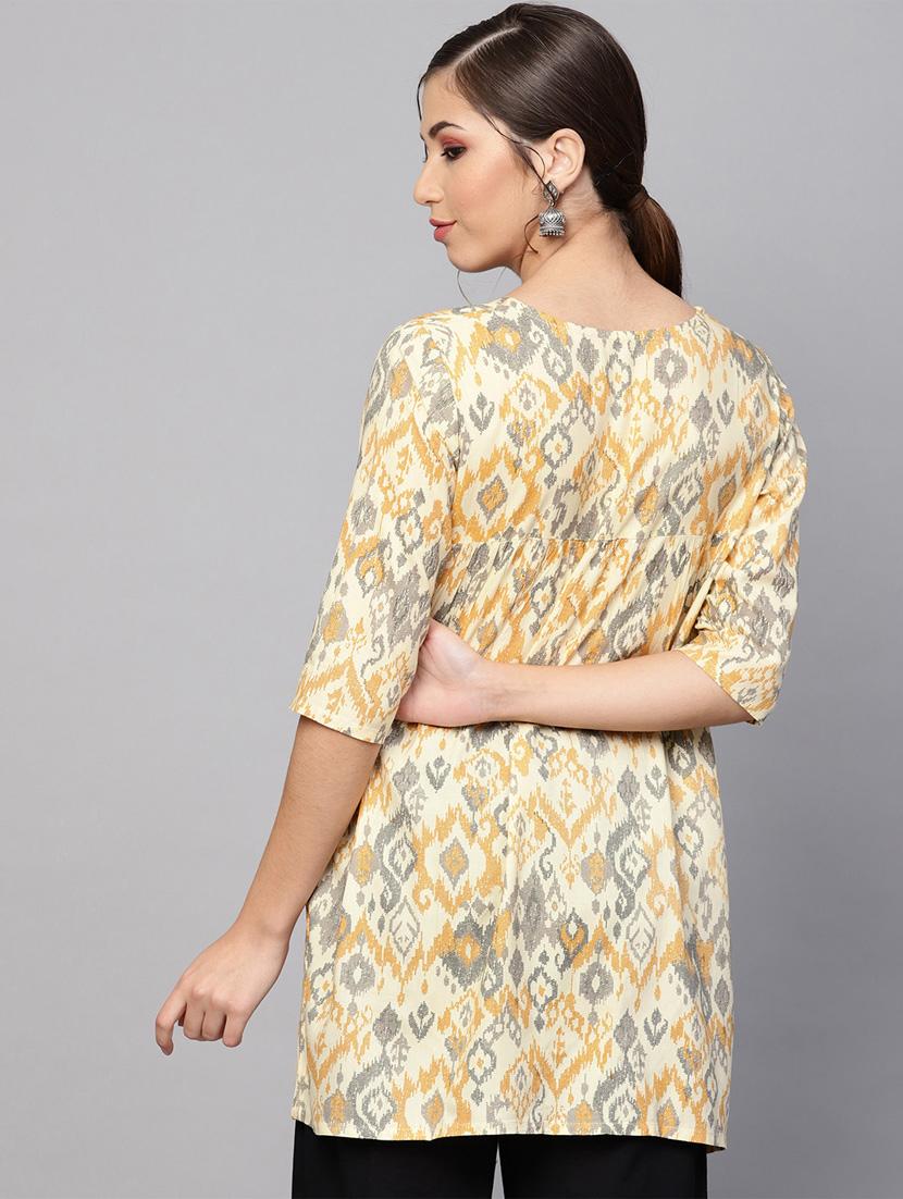 ikat a-line kurti - 16845045 - Zoom Image - 3