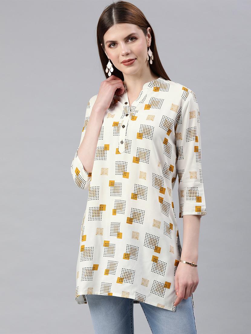geometric print straight kurti - 16845053 - Zoom Image - 1
