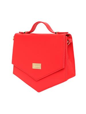 red leatherette regular sling bag - 16845071 - Standard Image - 4
