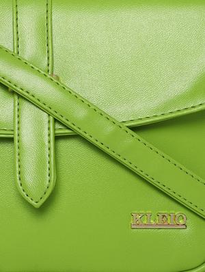 green leatherette regular sling bag - 16845085 - Standard Image - 5
