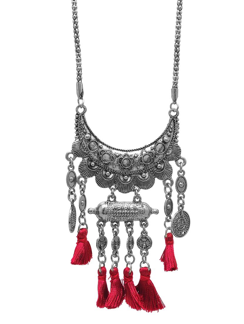 red metal long necklace - 16845313 - Zoom Image - 2