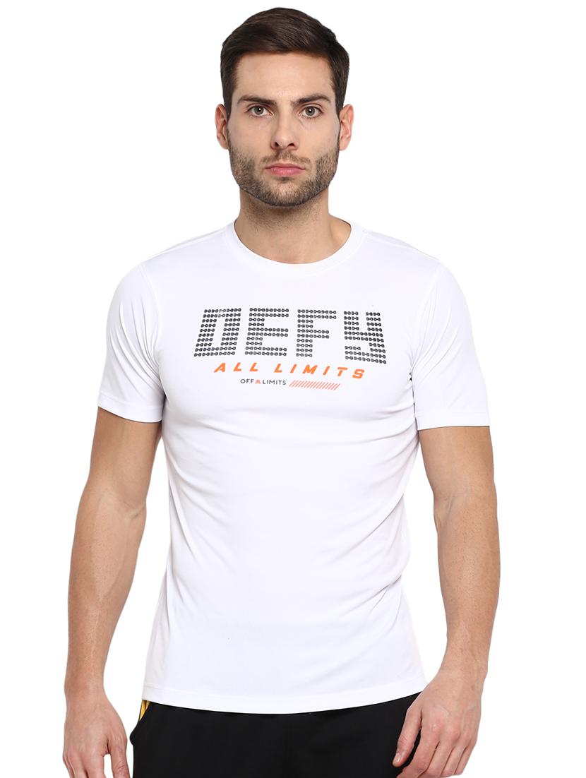 white typographic chest print t-shirt - 16845420 - Zoom Image - 1