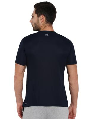 navy blue typographic chest print t-shirt - 16845421 - Standard Image - 3