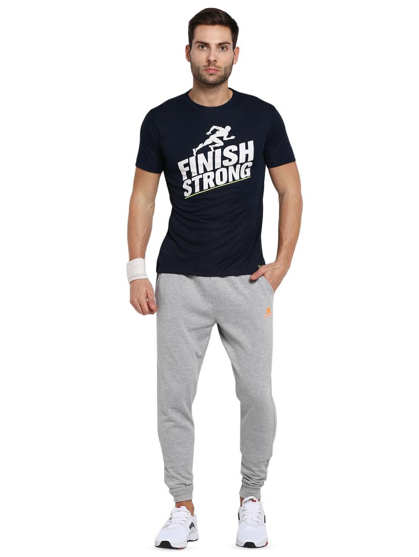 navy blue typographic chest print t-shirt - 16845421 - Zoom Image - 4