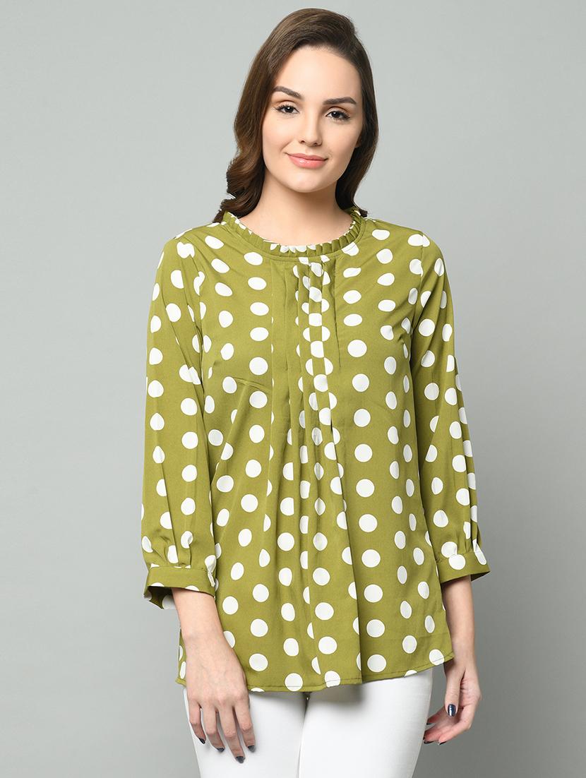 pleat detail polka dot top - 16845450 - Zoom Image - 1