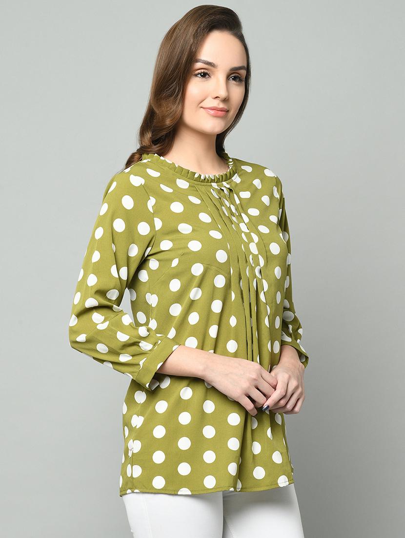 pleat detail polka dot top - 16845450 - Zoom Image - 2