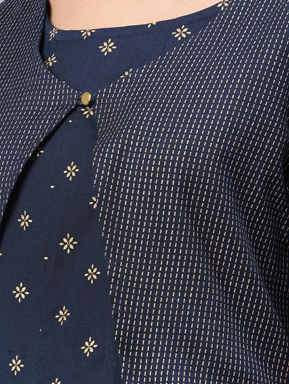 gold print a-line kurta - 16846298 - Zoom Image - 4