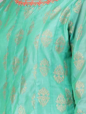 gold print anarkali kurta - 16846303 - Standard Image - 4