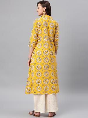 floral a-line kurta - 16846310 - Standard Image - 3