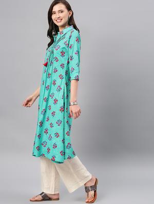floral a-line kurta - 16846312 - Standard Image - 2