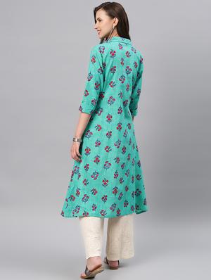 floral a-line kurta - 16846312 - Standard Image - 3