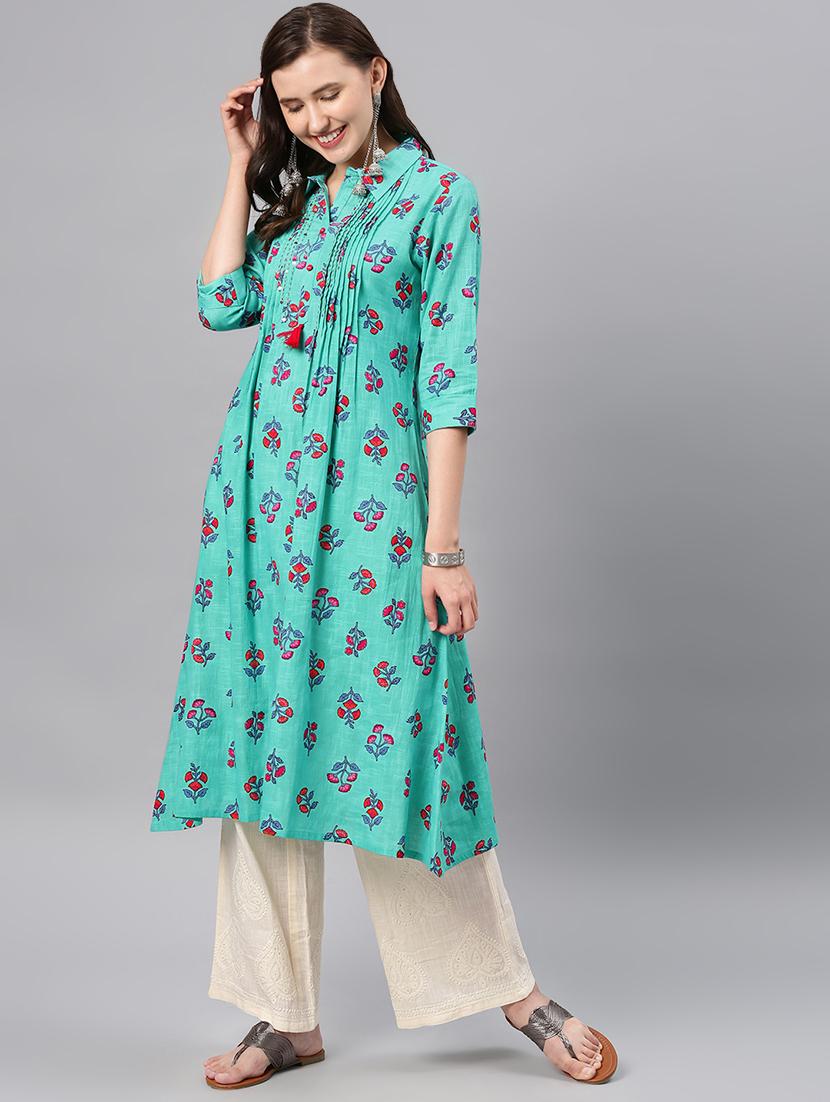 floral a-line kurta - 16846312 - Zoom Image - 1