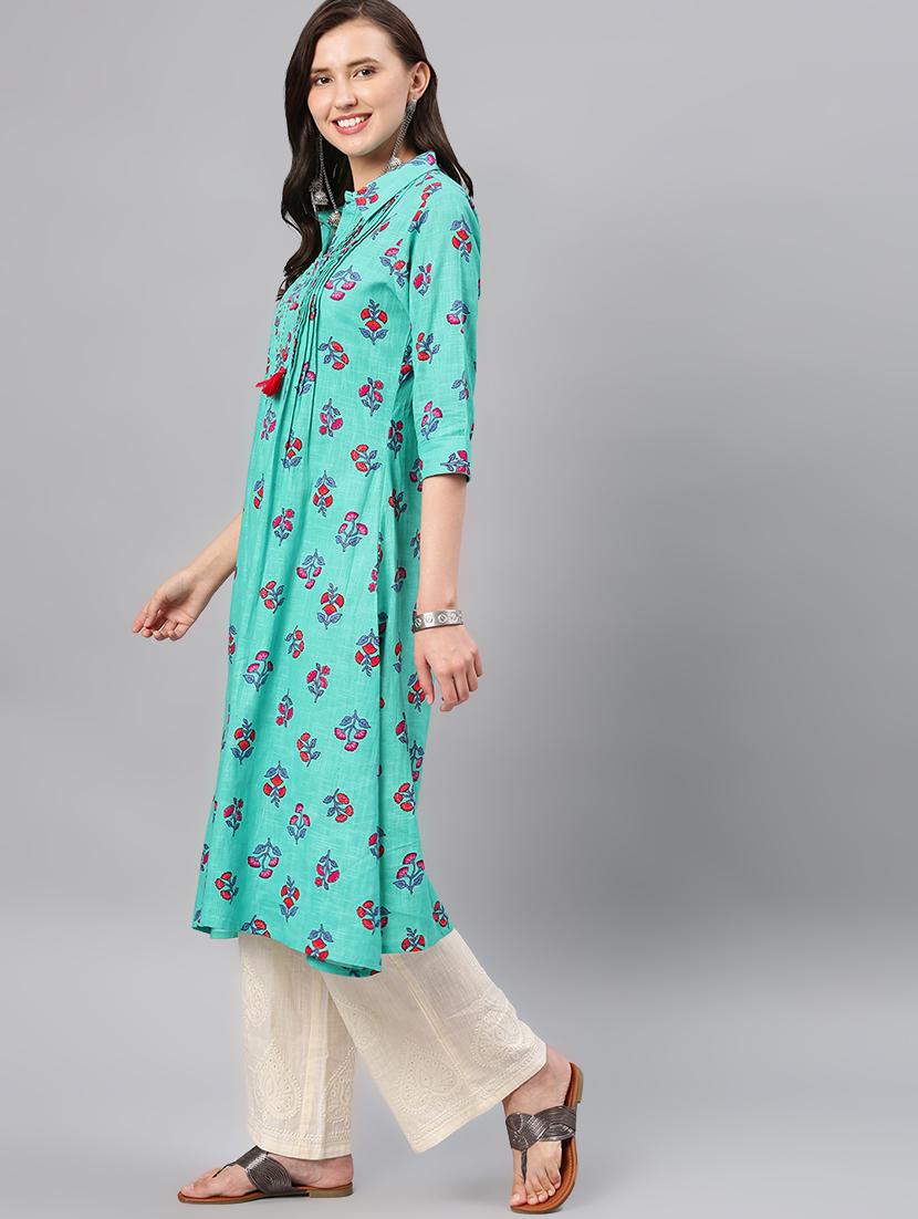 floral a-line kurta - 16846312 - Zoom Image - 2