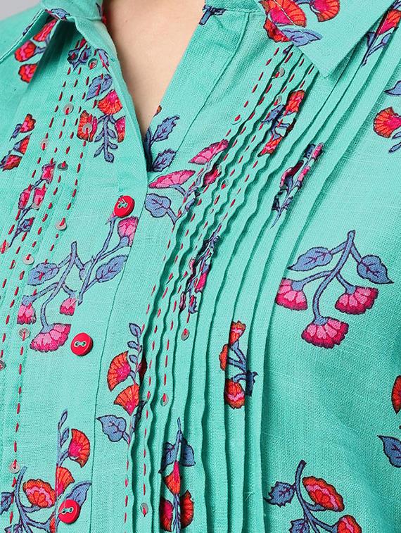 floral a-line kurta - 16846312 - Zoom Image - 4