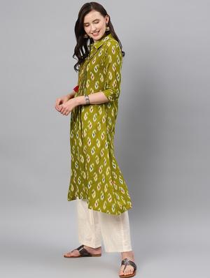ikat print a-line kurta - 16846313 - Standard Image - 2