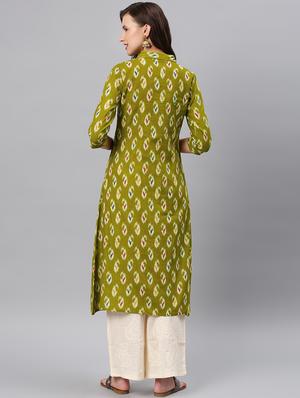 ikat print a-line kurta - 16846313 - Standard Image - 3