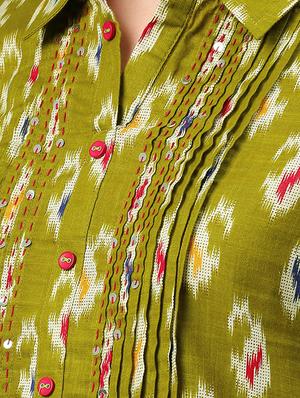ikat print a-line kurta - 16846313 - Standard Image - 4