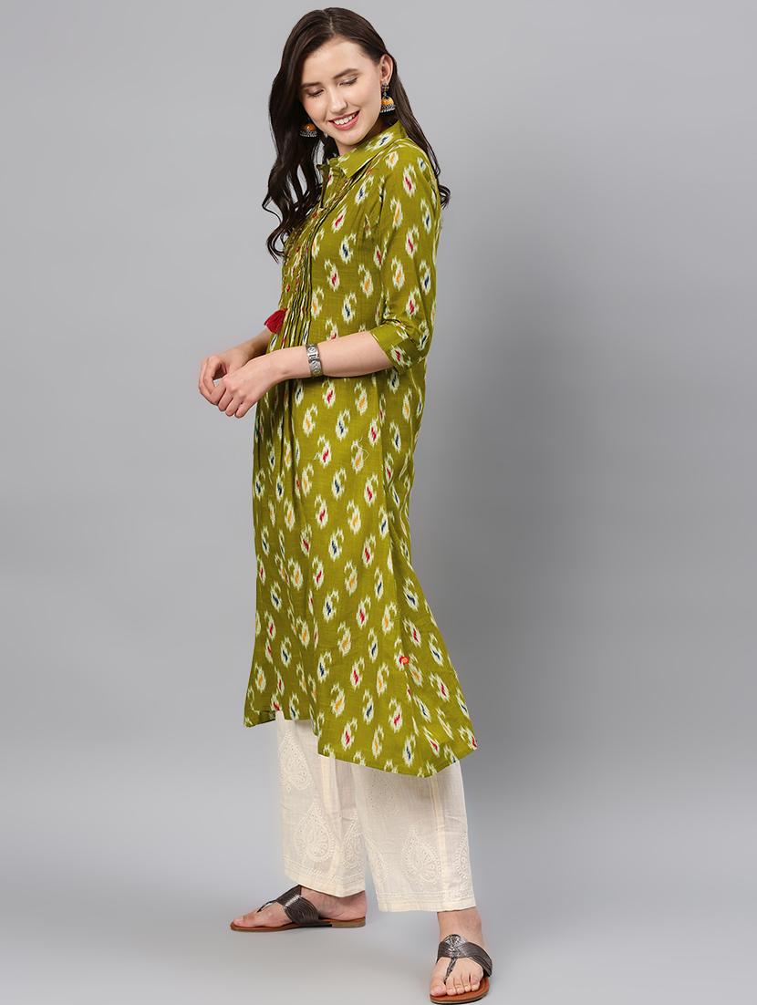 ikat print a-line kurta - 16846313 - Zoom Image - 2