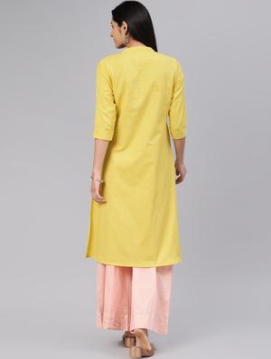 embroidered a-line kurta - 16846334 - Standard Image - 3