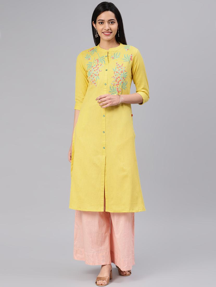 embroidered a-line kurta - 16846334 - Zoom Image - 1