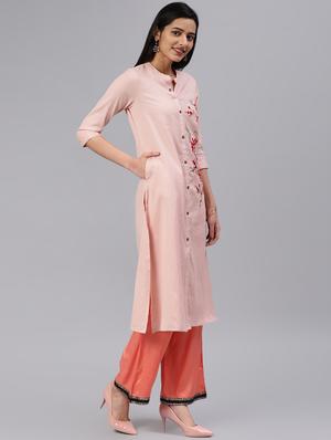 embroidered straight kurta - 16846340 - Standard Image - 2