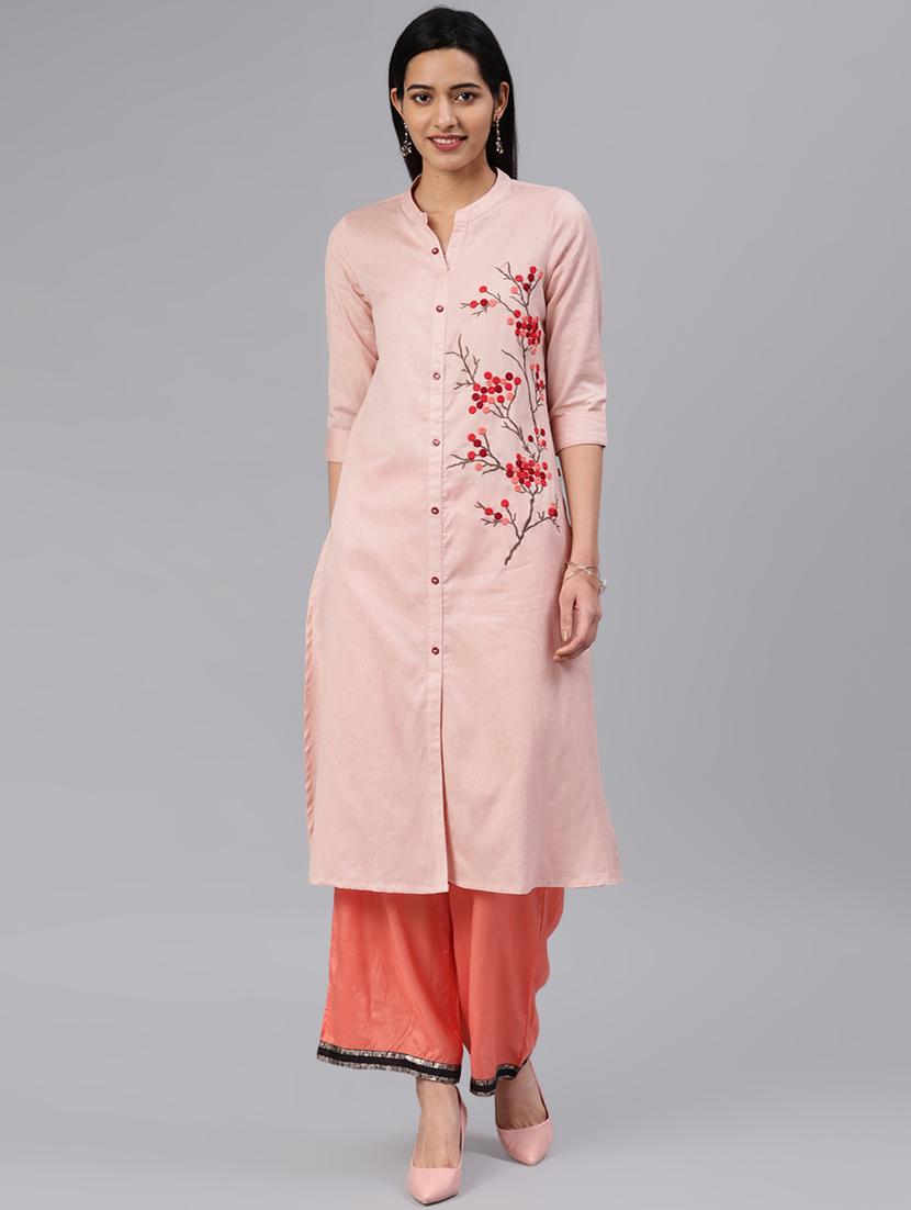 embroidered straight kurta - 16846340 - Zoom Image - 1