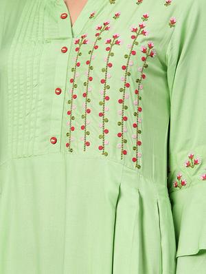 embroidered a-line kurta - 16846353 - Standard Image - 4