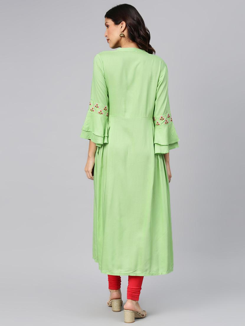 embroidered a-line kurta - 16846353 - Zoom Image - 3