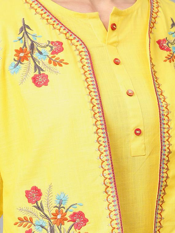 embroidered straight kurta - 16846370 - Zoom Image - 4