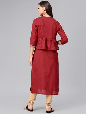embroidered straight kurta - 16846372 - Standard Image - 3