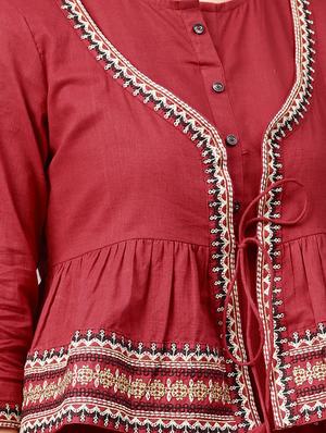 embroidered straight kurta - 16846372 - Standard Image - 4
