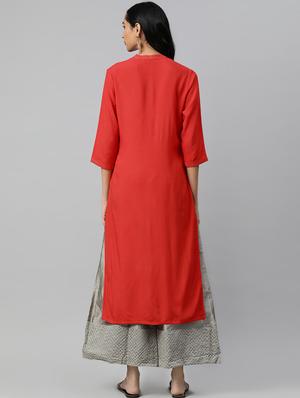 embroidered straight kurta - 16846596 - Standard Image - 3