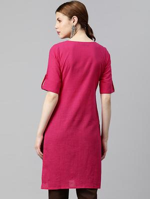 solid straight kurta - 16846597 - Standard Image - 3