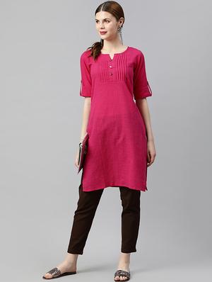 solid straight kurta - 16846597 - Standard Image - 4
