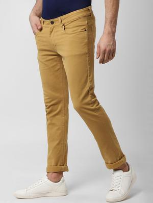 yellow solid plain jeans - 16846669 - Standard Image - 2