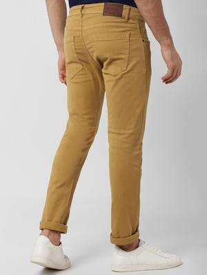 yellow solid plain jeans - 16846669 - Standard Image - 3