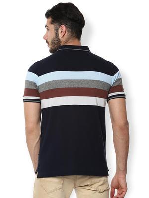 navy blue striped polo t-shirt - 16846769 - Standard Image - 2