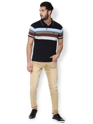 navy blue striped polo t-shirt - 16846769 - Standard Image - 3