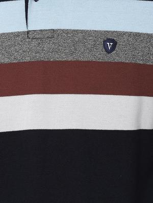 navy blue striped polo t-shirt - 16846769 - Standard Image - 4