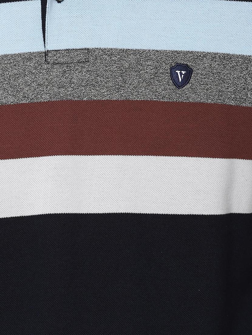 navy blue striped polo t-shirt - 16846769 - Zoom Image - 4