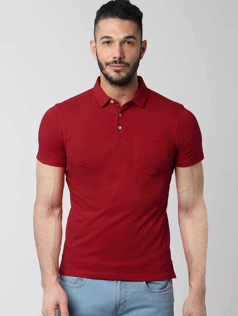 red solid polo t-shirt - 16846780 - Zoom Image - 1
