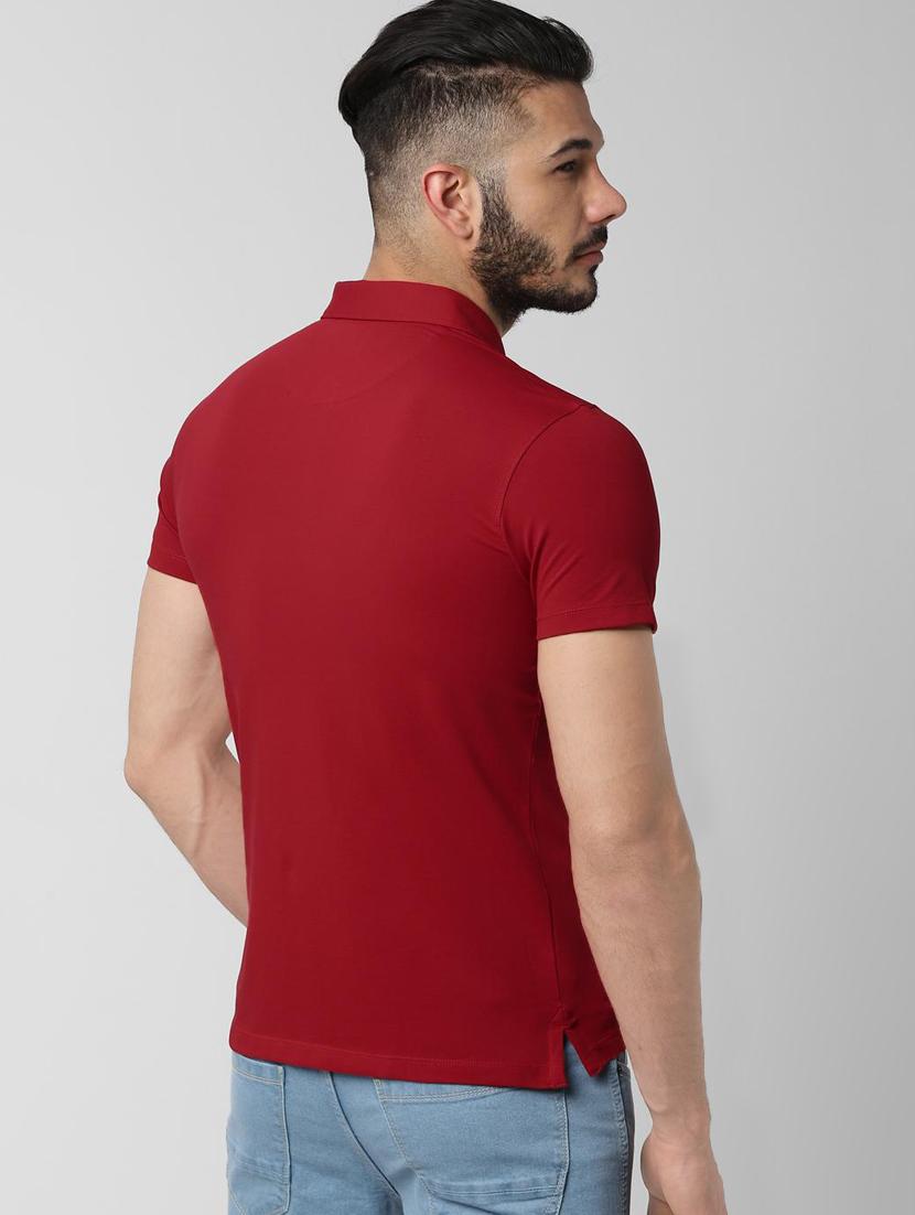 red solid polo t-shirt - 16846780 - Zoom Image - 3