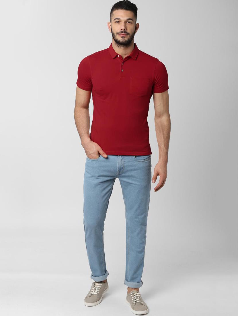red solid polo t-shirt - 16846780 - Zoom Image - 4