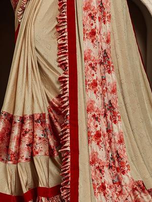 ruffle solid saree with blouse - 16846963 - Standard Image - 2