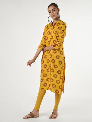 floral print straight kurta - 16847027 - Standard Image - 2