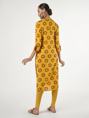 floral print straight kurta - 16847027 - Standard Image - 3