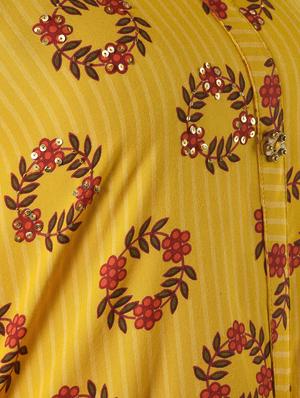 floral print straight kurta - 16847027 - Standard Image - 5