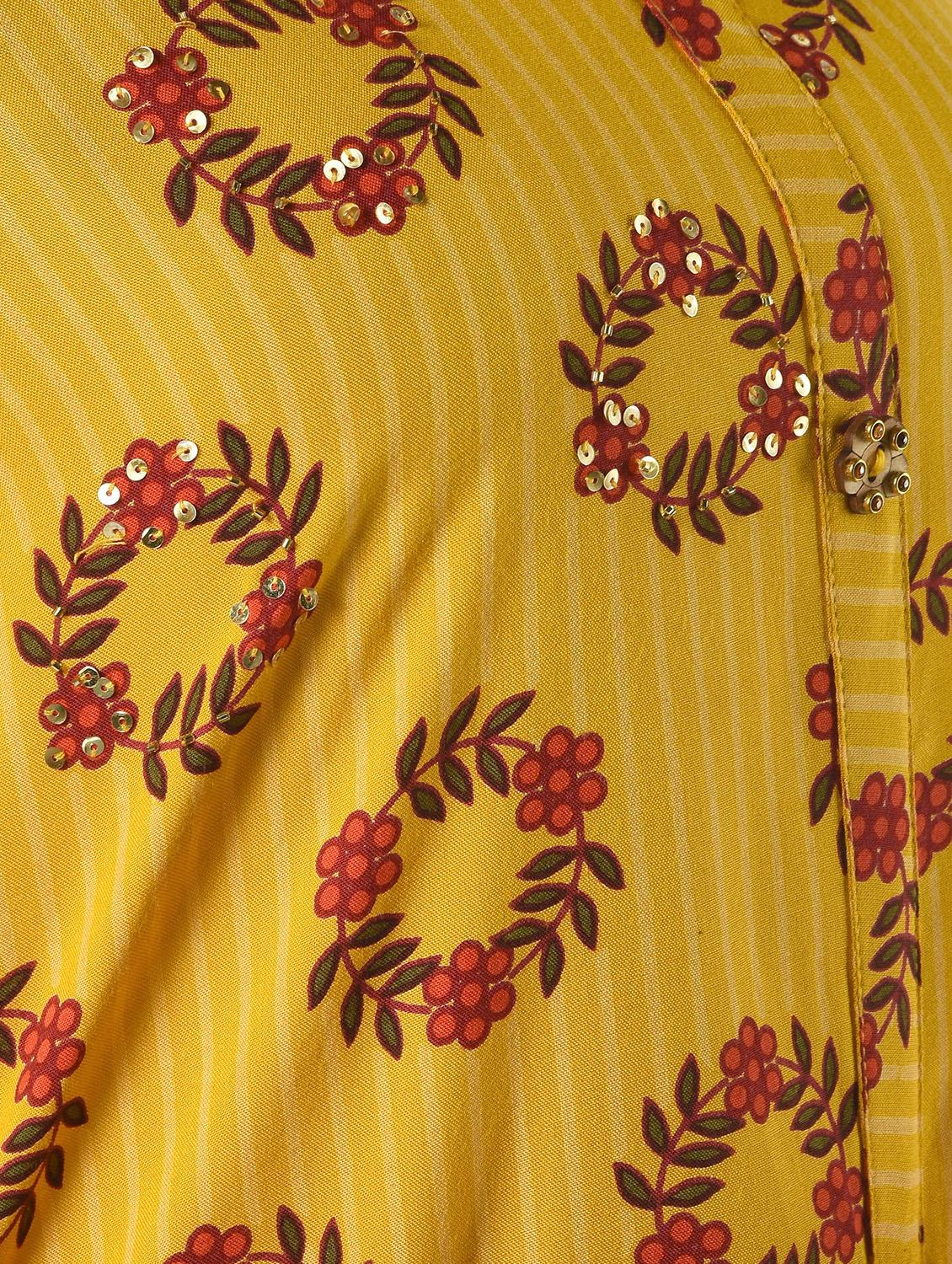 floral print straight kurta - 16847027 - Zoom Image - 5