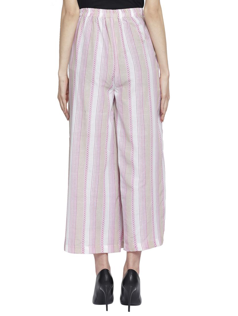 high rise striped palazzo - 16847082 - Zoom Image - 3