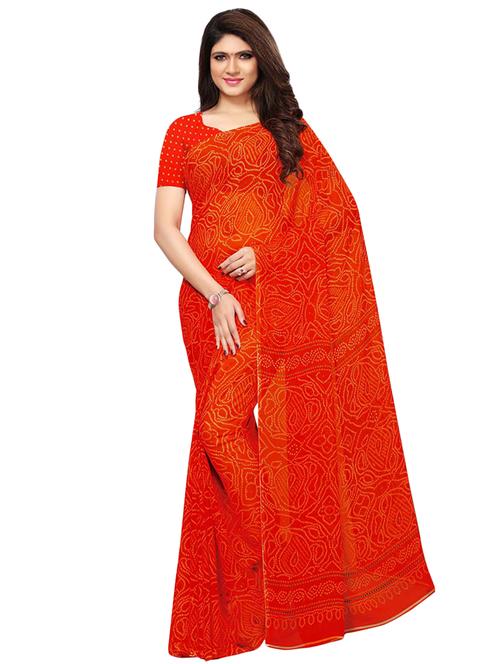bandhani printed saree with blouse - 16847195 - Standard Image - 1